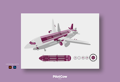 Aircraft Software Presentation airplane creativeart design graphic design graphics illustration plane ui vector