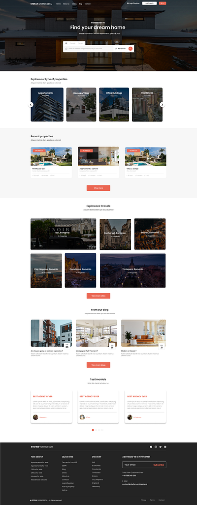 Stefan Vornicescu - Real Estate Website UI/UX graphic design real estate ui ux