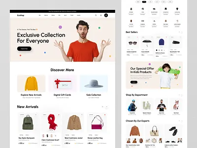 Ecoshop Website cart design ecommerce ecommerce landing page homepage interaction kit landing page landing pages page product design product page shop ui ux visual identity web web design webdesign website