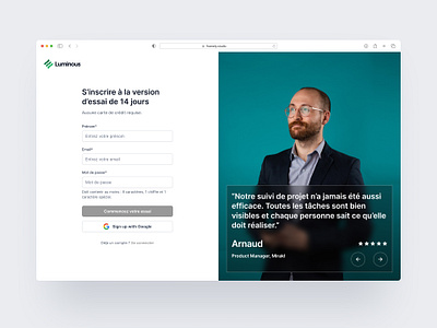 Sign-up Form for a Saas Startup signup ui design web design