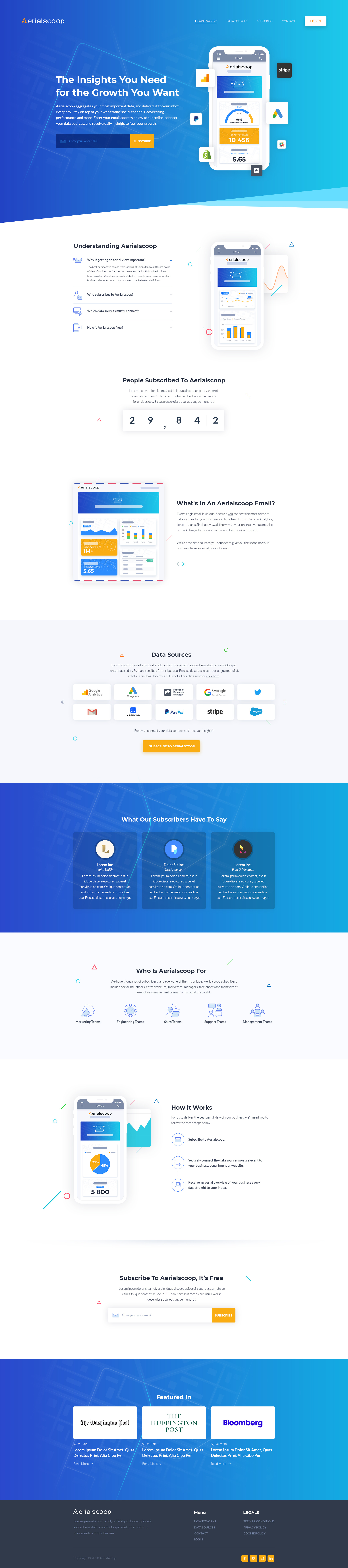 Aerialscoop - Homepage data visualization design insights landing page ui user interface ux webdesign website