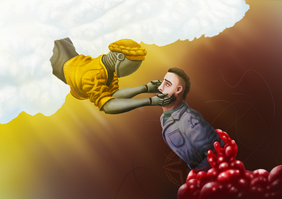 long-awaited meeting of two spouses (Atomic Heart) atomic atomic heart fanart fanartdigital romance videogamefanart weapon