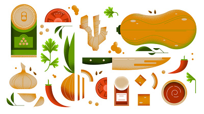 curry night food grain graphic design illustration illustrator photoshop texture vector vectorillustration