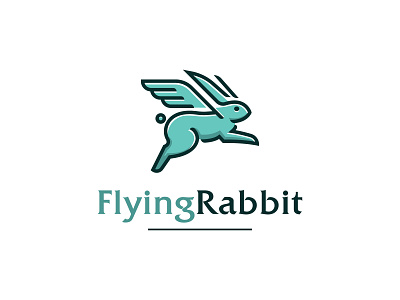 Flying Rabbit Logo animal logo app branding bunny logo ester logo flying icon logo rabbit logo vector wild wings