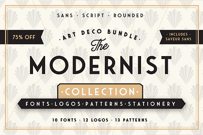 The Modernist Collection Free Download art deco bar cafe fonts logo logos menu patterns restaurant rounded sans serif script templates vintage wedding