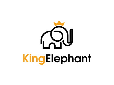 King Elephant Logo africa animal logo app branding crown elephant logo gigantic icon king logo royal vector wild