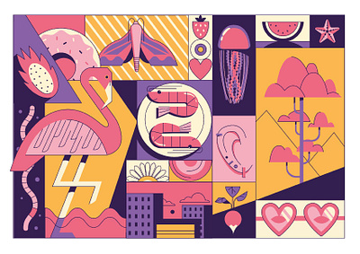pink pink pink adobeillustrator editorial graphic design illustration pink shape vector vectorillustration