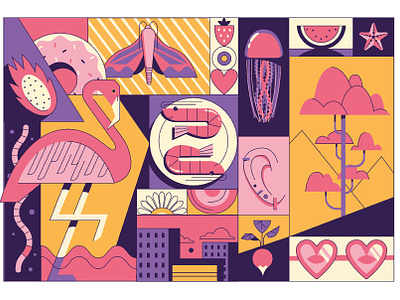 pink pink pink adobeillustrator editorial graphic design illustration pink shape vector vectorillustration
