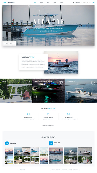 Add A Top - Homepage boat boating design uer friendly ui user interface ux webdesign website