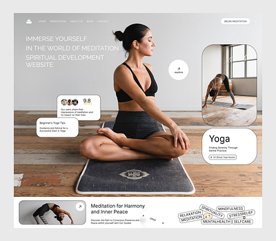 Meditation Landing Page body business emotion harmony hero interface landing page meditation mental mindfulness practice psychology website relax selfcare startup therapy ui web design yoga session
