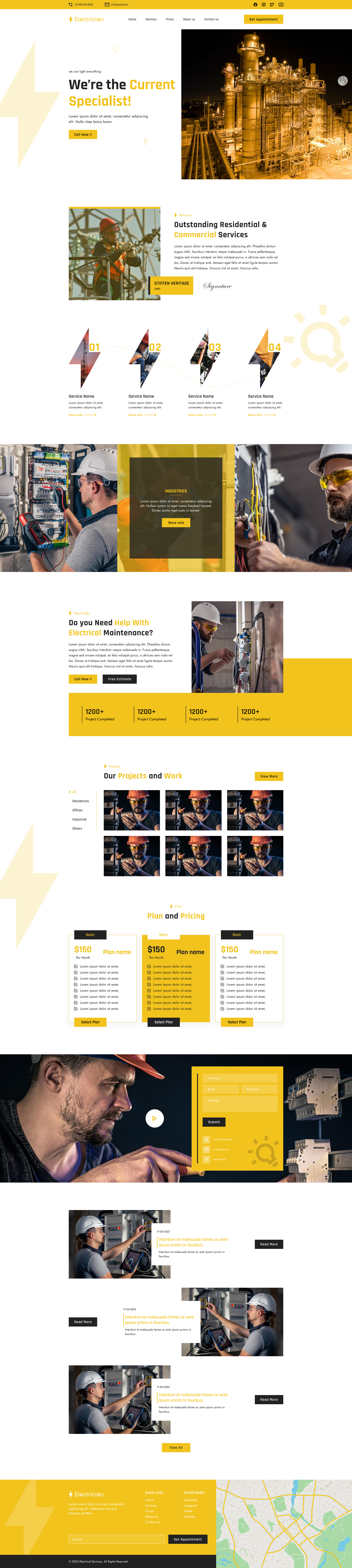 Electricians Website Design electrician web design electrician website graphic design homepagedesign ui design web design website design website development