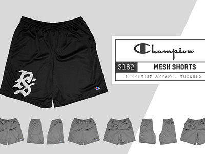 Champion S162 Mesh Shorts Mockups mens