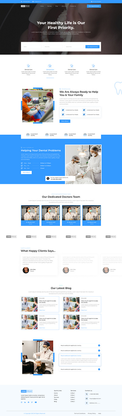 Dentist Website Design dental website dentist website doctor website health website ui ux design web development website development