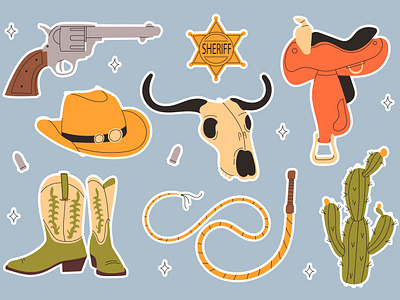 Cowboy Hat Sheriff Star Wild West Texas' Sticker