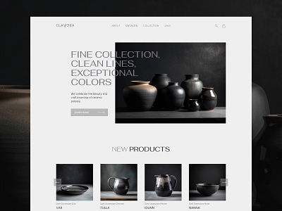 Design concept of online store business ceramics dark ecommerce figma light minimalism online store pottery ui ux web design