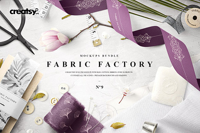 Fabric Factory v.9 Mockup Bundle fabrics roll
