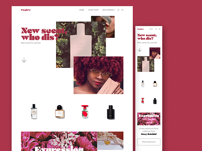 Luxury Ecommerce Home Page concept ecommerce graphic design interface design luxury brand luxury store mobile perfume perfume store responsive shopify store front ui web design web interface website