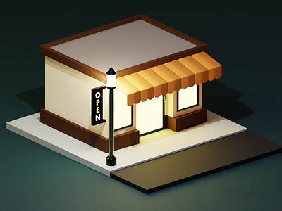 Minimarket 3d 3d illustration 3d model 3d object blender business cartoon illustration isometric low poly minimarket render