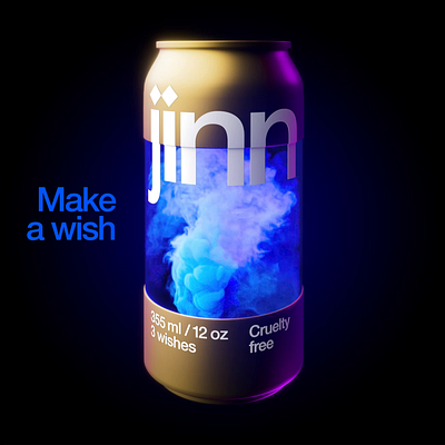 Jinn in the Can ad advertising aladdin animation beer can commercial design fan art fantasy fui genie graphic design jinn magic oil lamp sci fi typography visualization