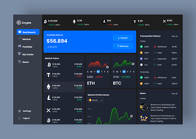 Crpto Dashboard ui web3