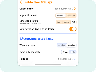 Mastering App Settings: Pro Tips and Templates for UI Design androd app button configuration control design group ios mobile segmented settings setup switch tab tabs templates toggle ui ui kit ux