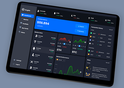 Crypto dashboard ui