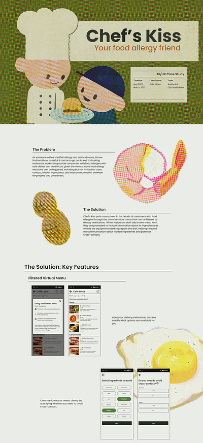 Chef's Kiss- UI/UX Case Study app branding case study graphic design illustration mobile tablet ui ux