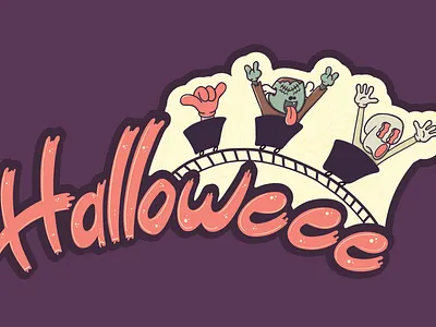 Fun Halloween cartoon halloween illustration lettering