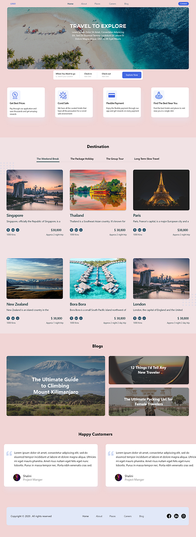 Travelling Web UI UX | Home Page Design app design graphic design ui ux web web design