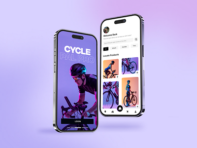 Cycle Pal Pro app app design bike bike parts app design cycling design figma location app purple ui uiux ux