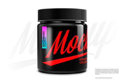 Plastic Black Jar Mockup 200g branding design logo mock up mockup package packaging psd template