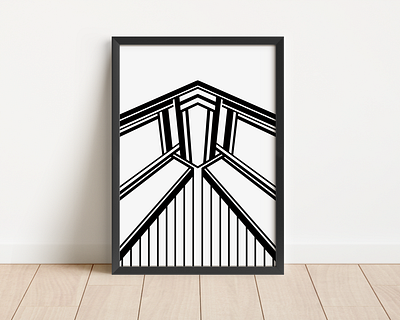 Stage - Abstract Symmetry black geometric line art lines negative space symmetry white