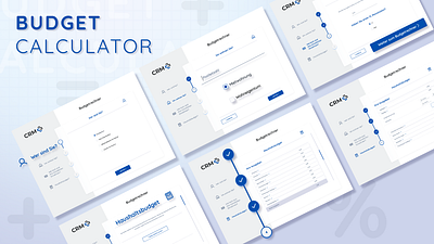 CRM+ Budget calculator app app app design calculator dashboard graphic design ui ux uxui web app