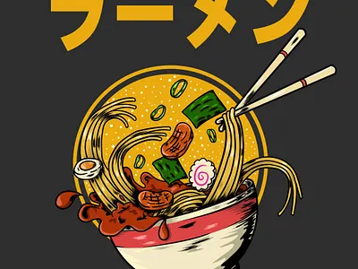 The Special Ramen anime apparel cartoon design food illustration japan japanese logo noodle ramen t shirt design vector