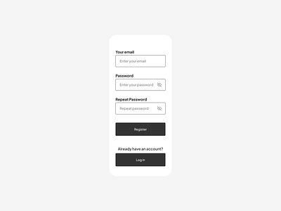 Sign up screen app black dailyui design figma minimalism register signup userinterface