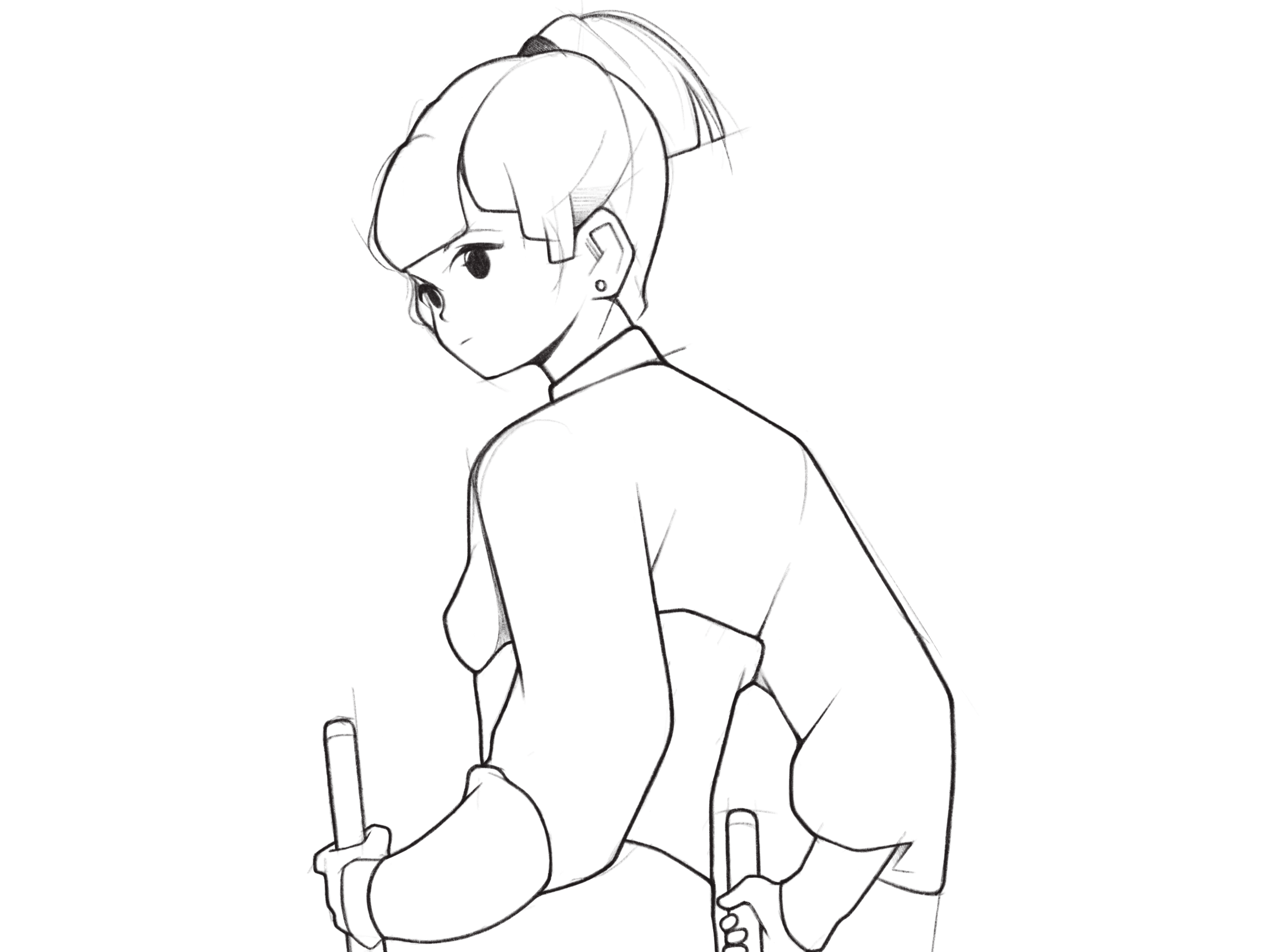 rogue / details black and white cartoon comic details drawing fantasy girl illustration line magic minimal monochrome pencil procreate rogue simple sketch warrior