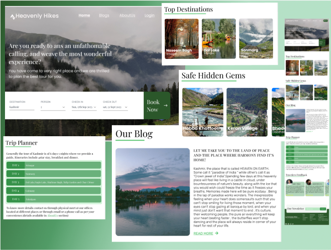 Heavenly Hikes figma landingpage travel ui