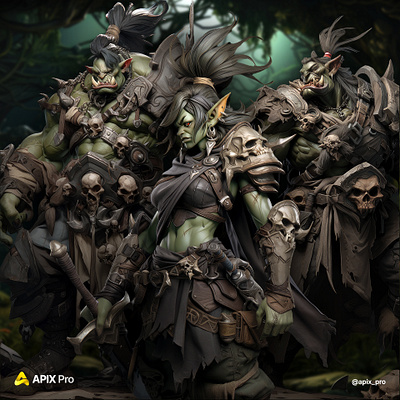 Orc Concept Art | Together they stand, ready to unleash chaos anime artwork character character design concept art design fantasy game game design graphic design orc