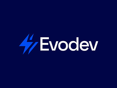 Evodev bolt brand branding design electric fast flash logo mark nocode power volt