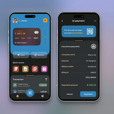 Payment Bank App appdesign bankapp design figma payment paymentapp paymentbank qrcode ui uiux ux