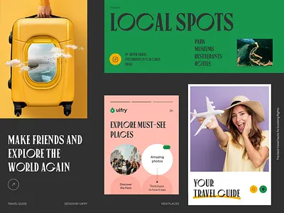 Travel Guide Branding app green moodboard travel travel guide travellers vacation website