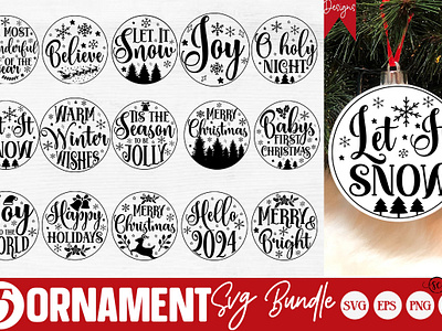 Christmas ornament svg bundle christmas scene svg