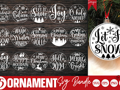 Christmas ornament svg bundle christmas scene svg