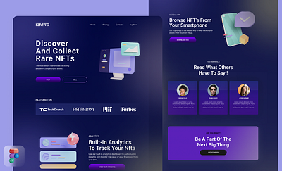 KRYPTO NFT's Blockchain Website Design blockchain design graphic design illustration nft ui ui design ux web design