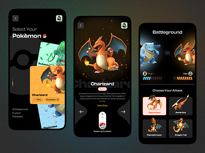 Pokemon Gaming iOS Mobile App app design game gamification gaming ios mobile app pokemon pokemongo ui ux video games