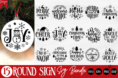 Christmas Round Signs Bundle first christmas svg