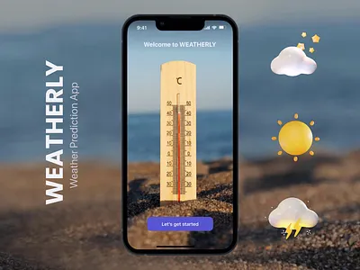 Weatherly climate cloud forecasting rain sunny ui ux weather