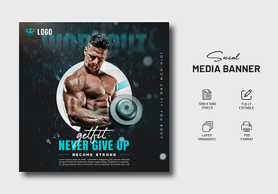 Social Media Post Design | Instagram Post Design | GYM Ads Post ads design advertising amazon banner body branding facebook post free pdf graphic design gym gym ads gym banner gym social media post image to psd instagram post design post poster social media social media post design workout