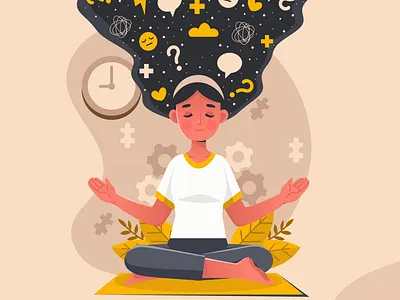 Meditation 2d adobe after effects adobe illustrator animation character animation cozy illustration meditation motion design motion graphics peaceful vector