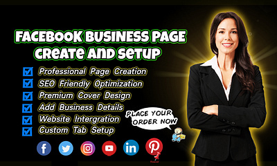 Facebook Business page create and setup with banner design acoounts manager ads accounts banner design business business page cover design create and setup facebook facebook ads facebook page fb business page google ads marketing page page creator social media accounts